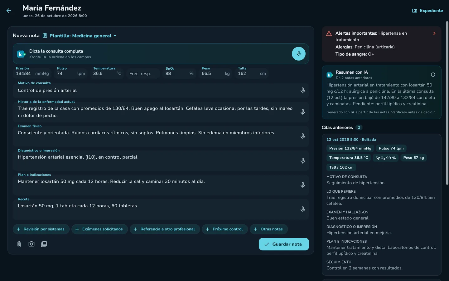 Notas de la cita