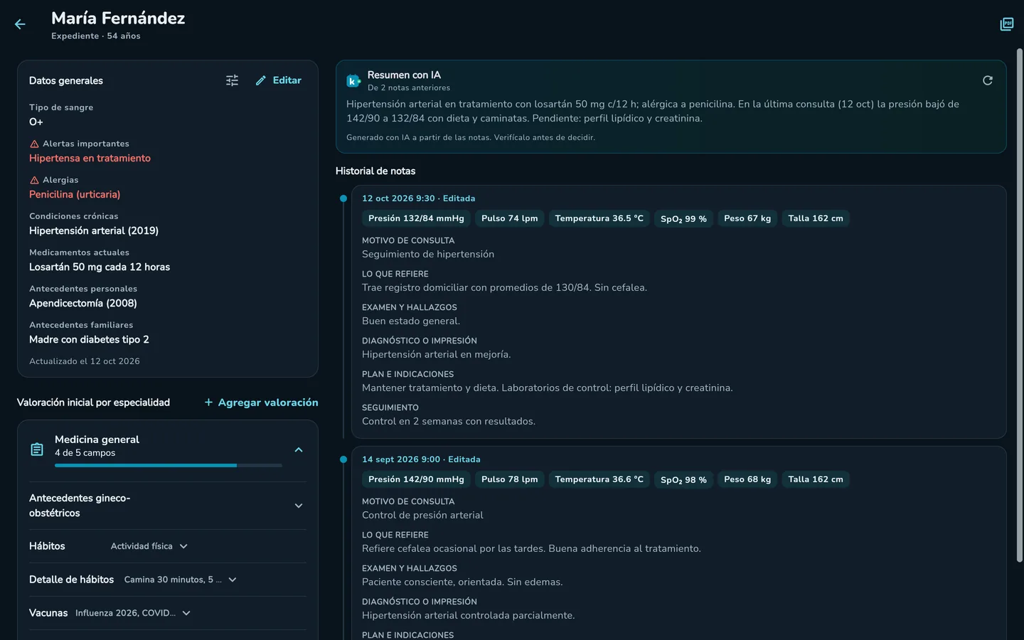 Expediente del paciente