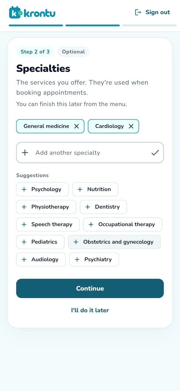 Welcome: set up your practice