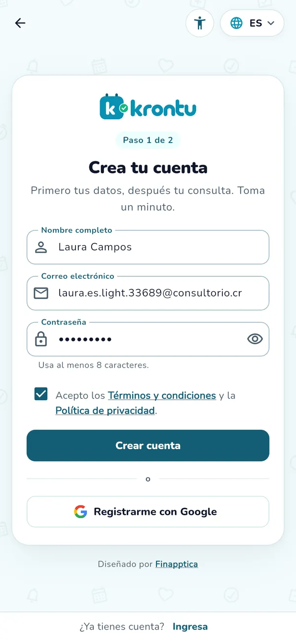 Crear tu cuenta